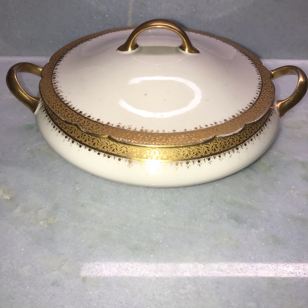 Limoges Antique Covered Porcelain Server